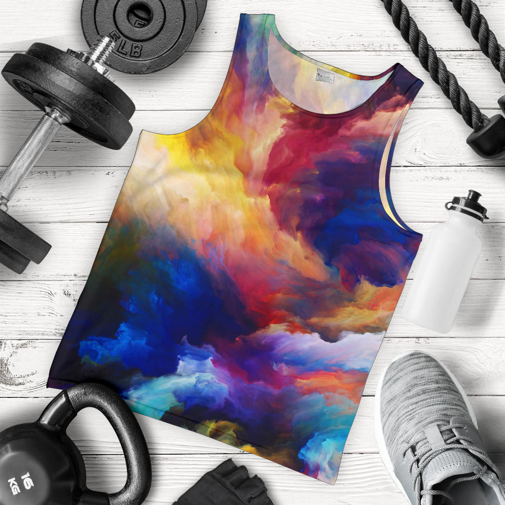 Vortex Twist Swirl Water Color Design Men Tank Top