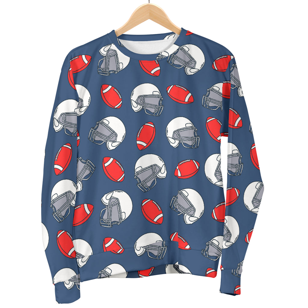 American Football Helmet Design Pattern Men Long Sleeve Sweatshirt