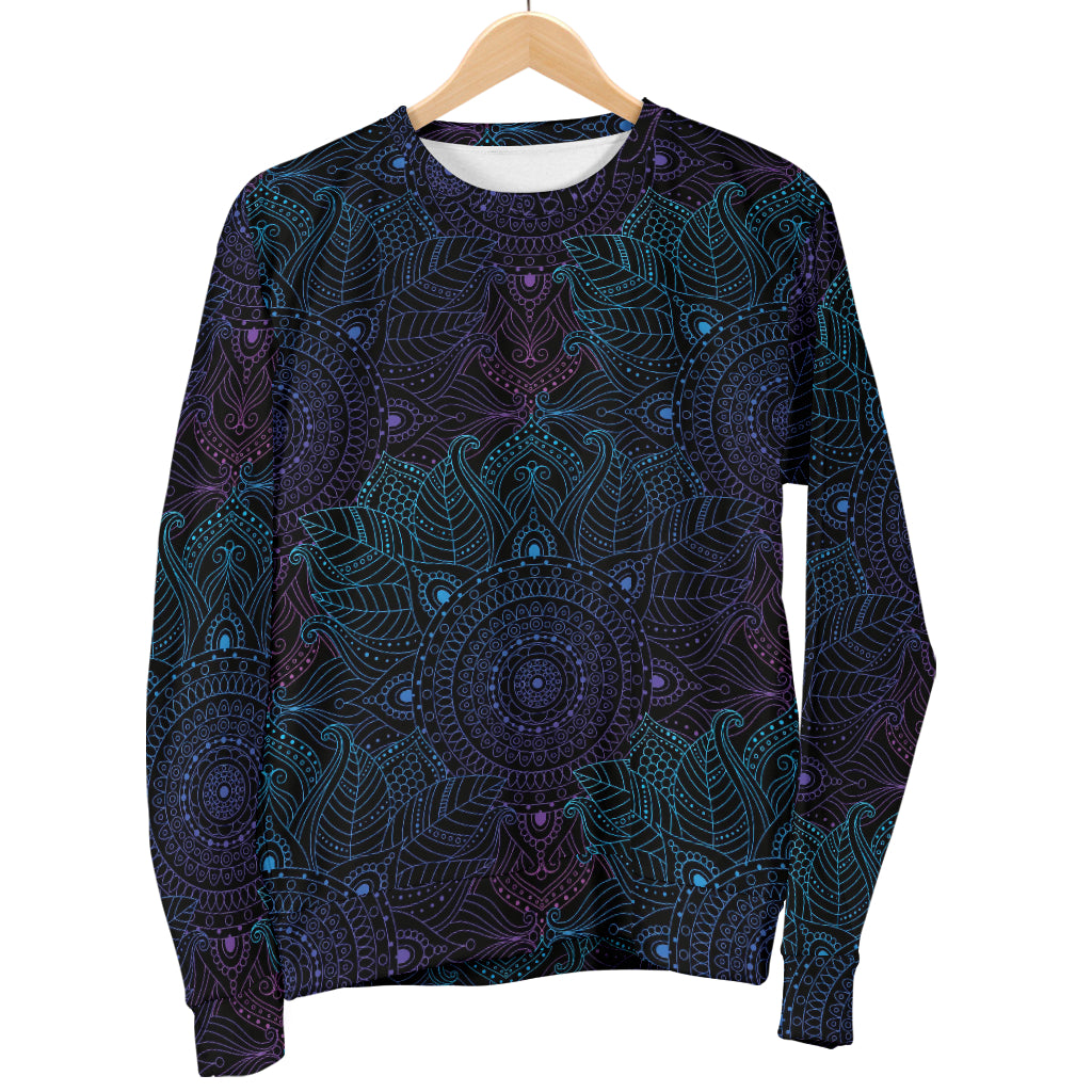 Boho Floral Mandala Men Long Sleeve Sweatshirt