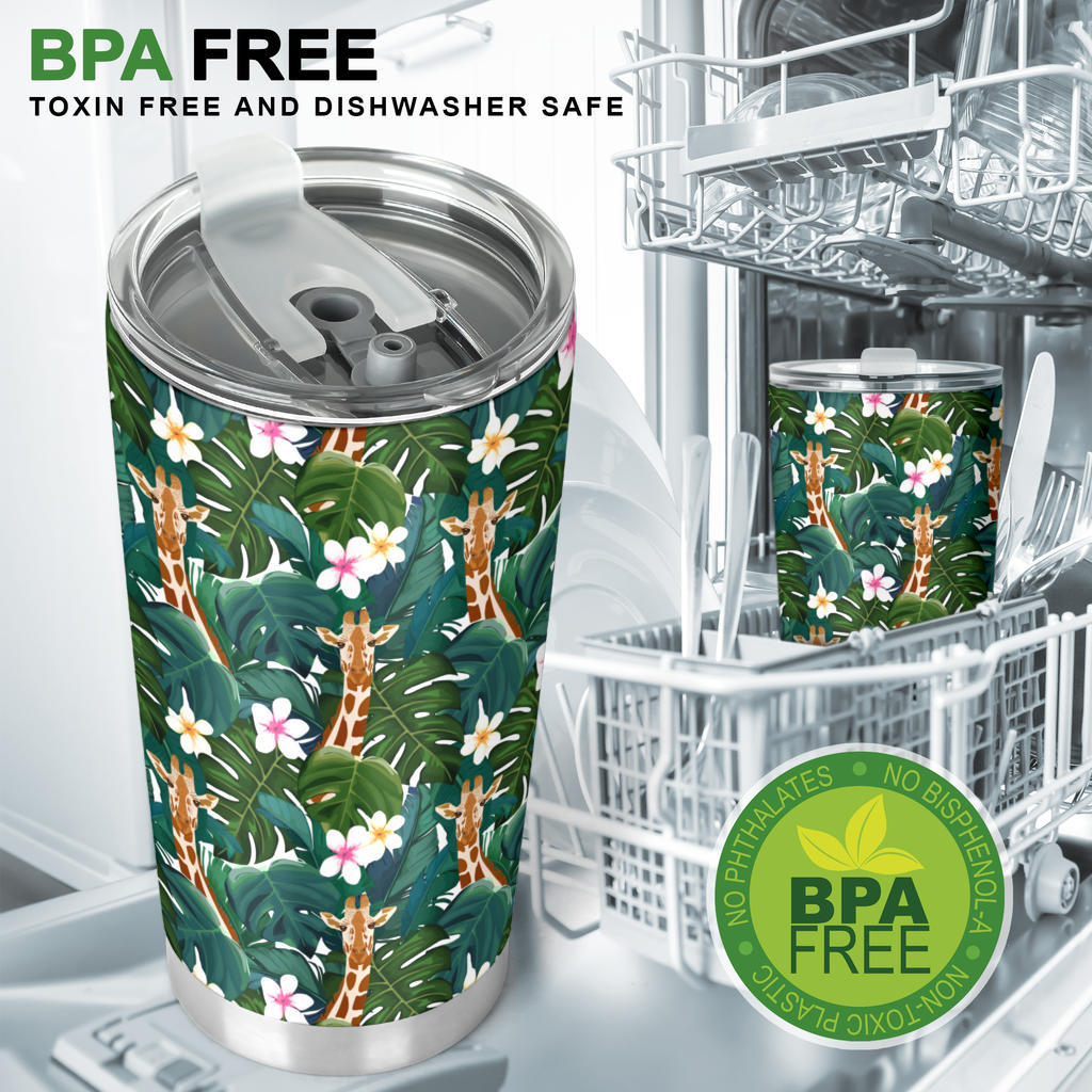 Giraffe Jungle Design Print Tumbler