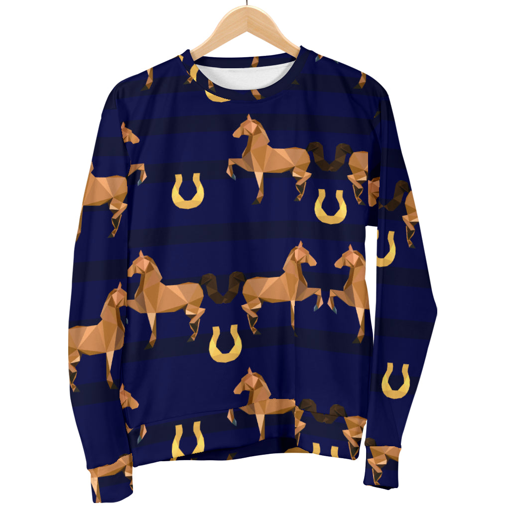 Horse Luxury Themed Pattern Print Women Long Sleeve Sweatshirt