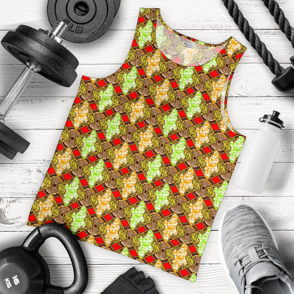 African Classic Print Pattern Men Tank Top