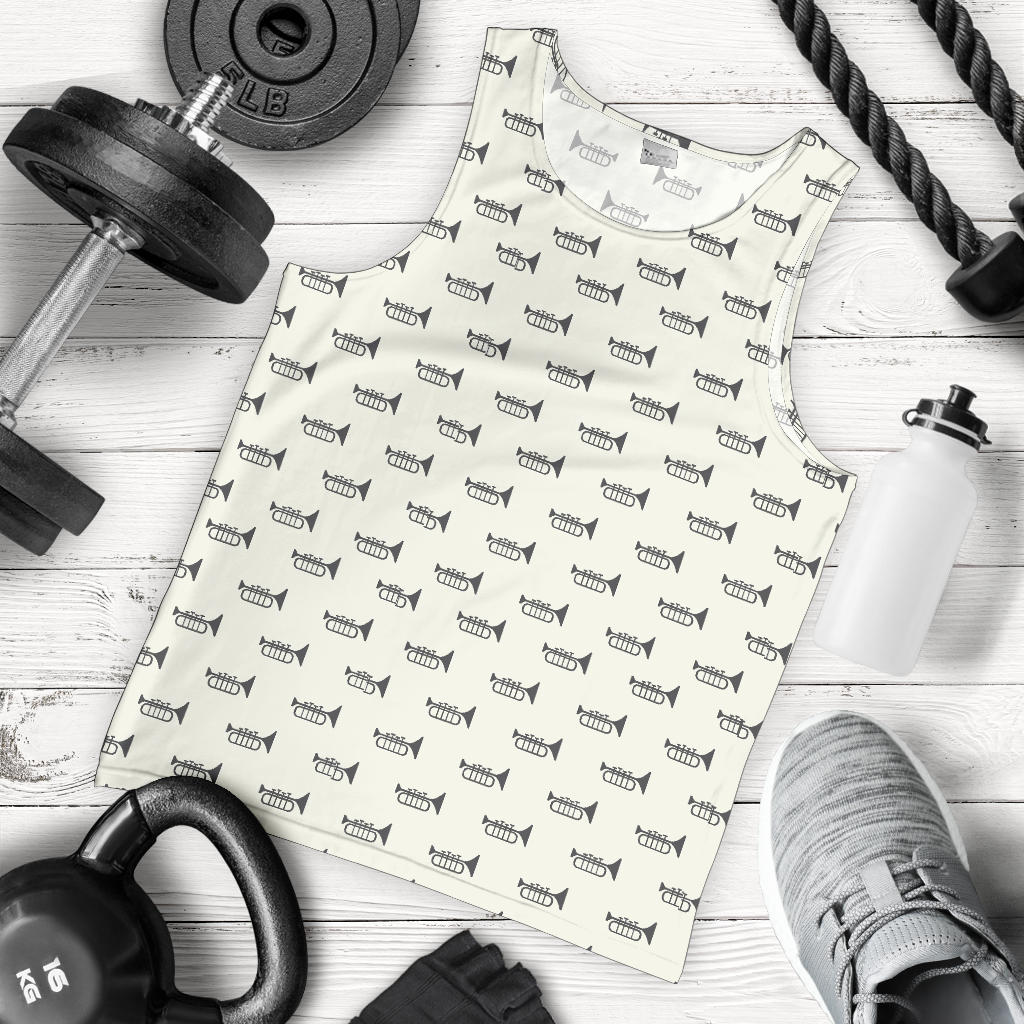 Trumpet Pattern Themed Print Men Tank Top