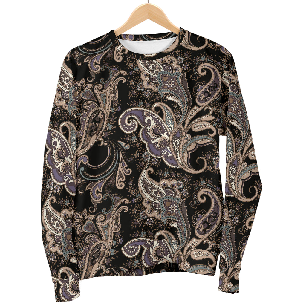 Paisley Mandala Design Print Women Long Sleeve Sweatshirt