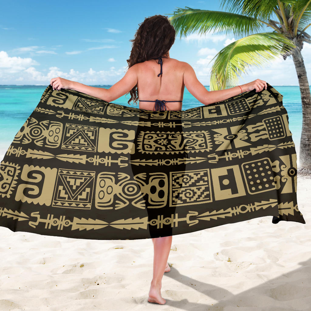 Mayan Pattern Print Design 03 Sarong Pareo Wrap
