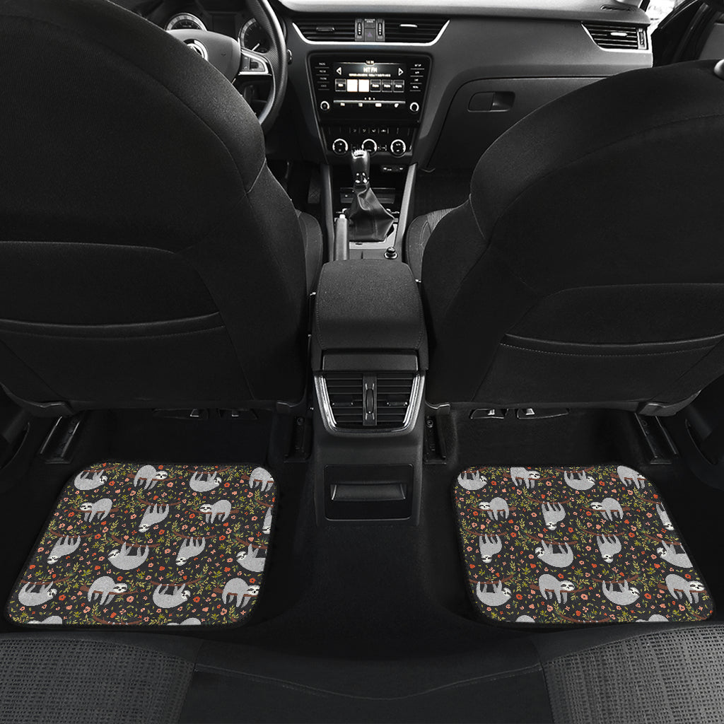 Sloth Cute Design Themed Print Car Floor Mats Front Back