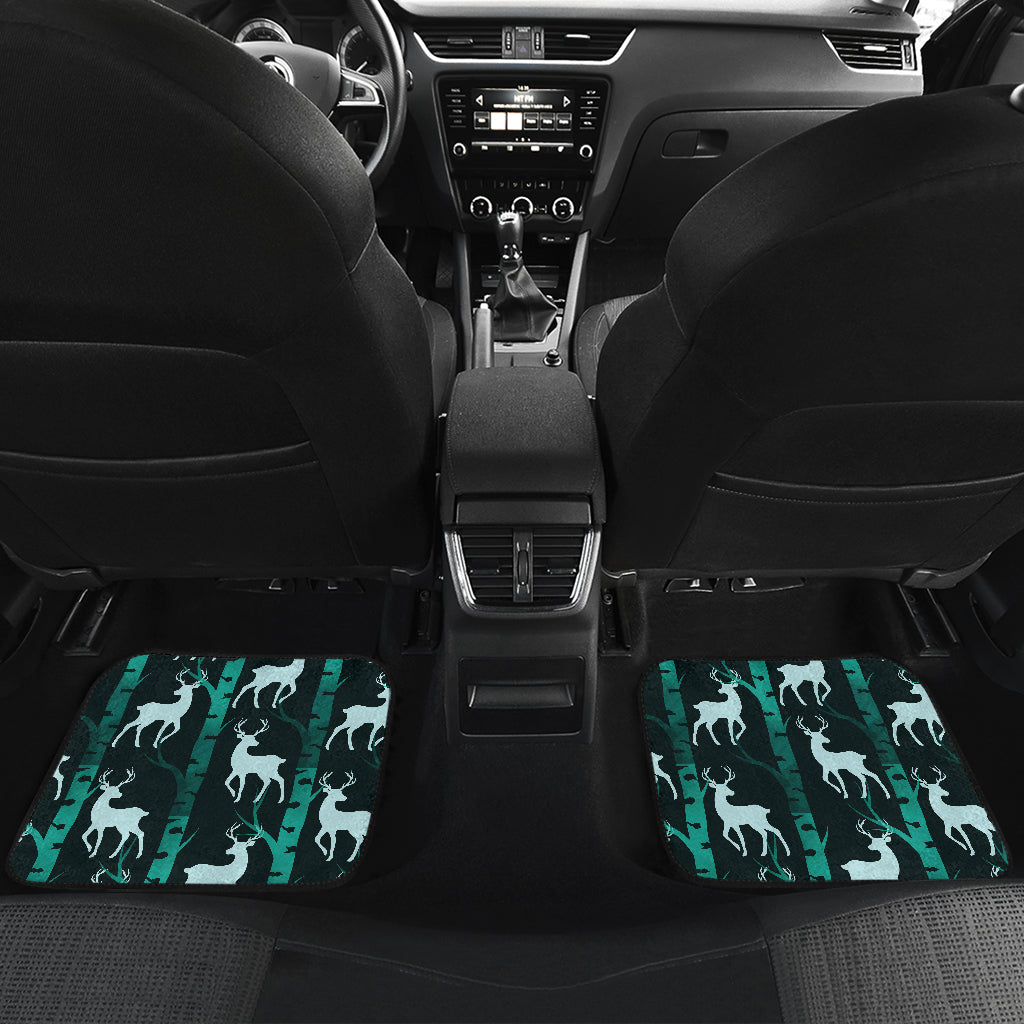 Deer Jungle Print Pattern Car Floor Mats Front Back