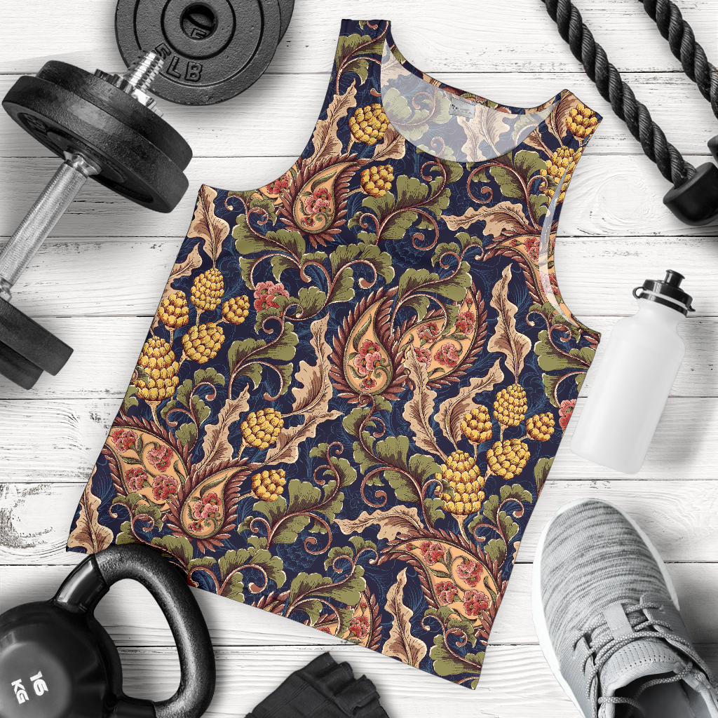 Floral Vintage Classic Print Men Tank Top