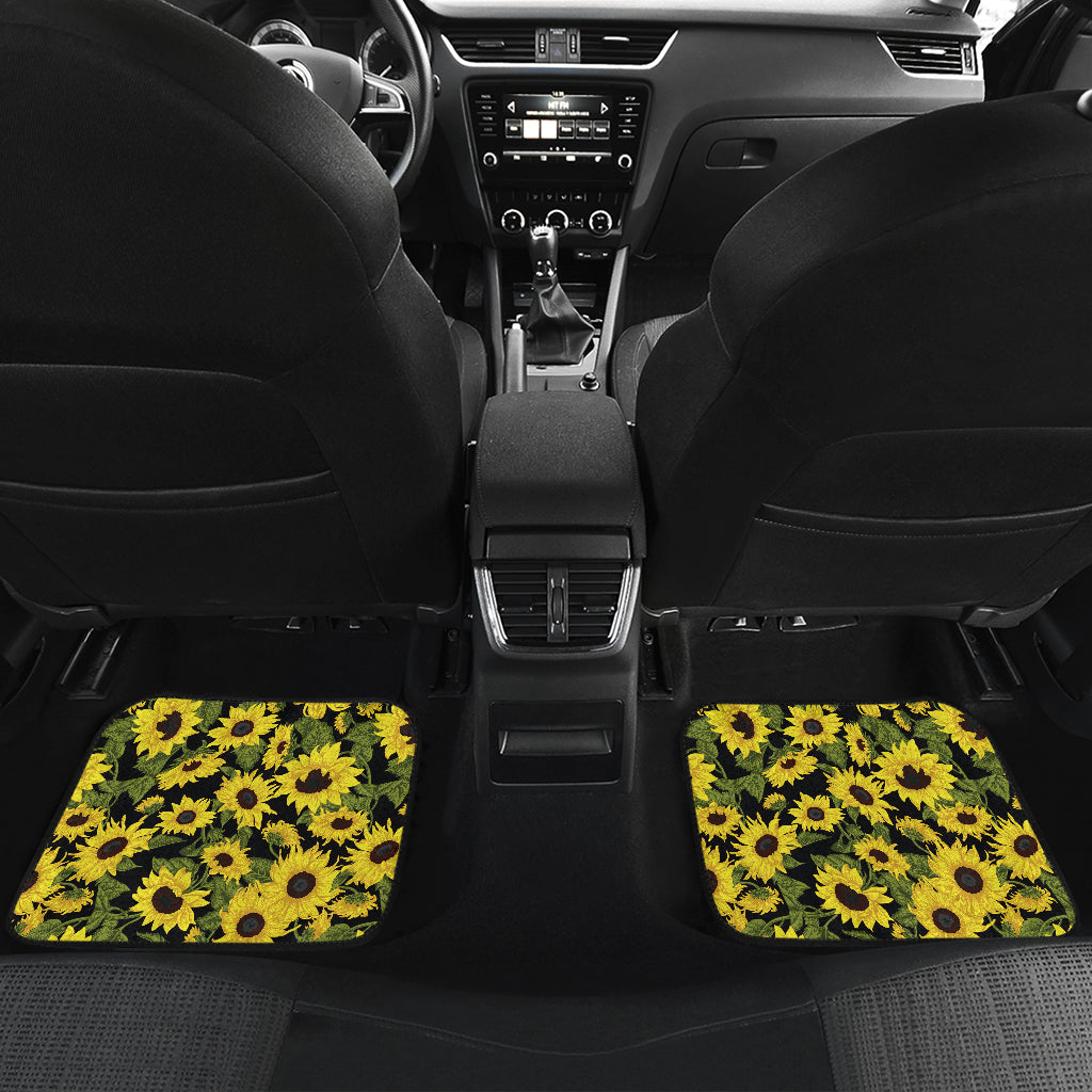 Sunflower Fresh Bright Color Print Car Floor Mats Front Back