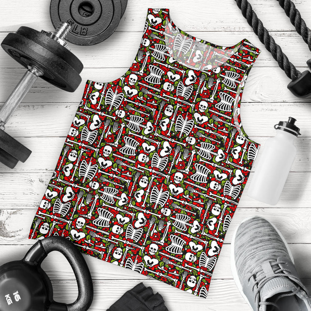 Skeleton Pattern Print Men Tank Top