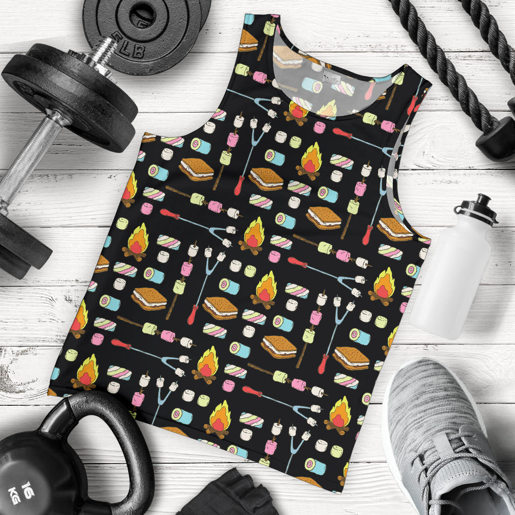 Camping Campfire Marshmallows Men Tank Top