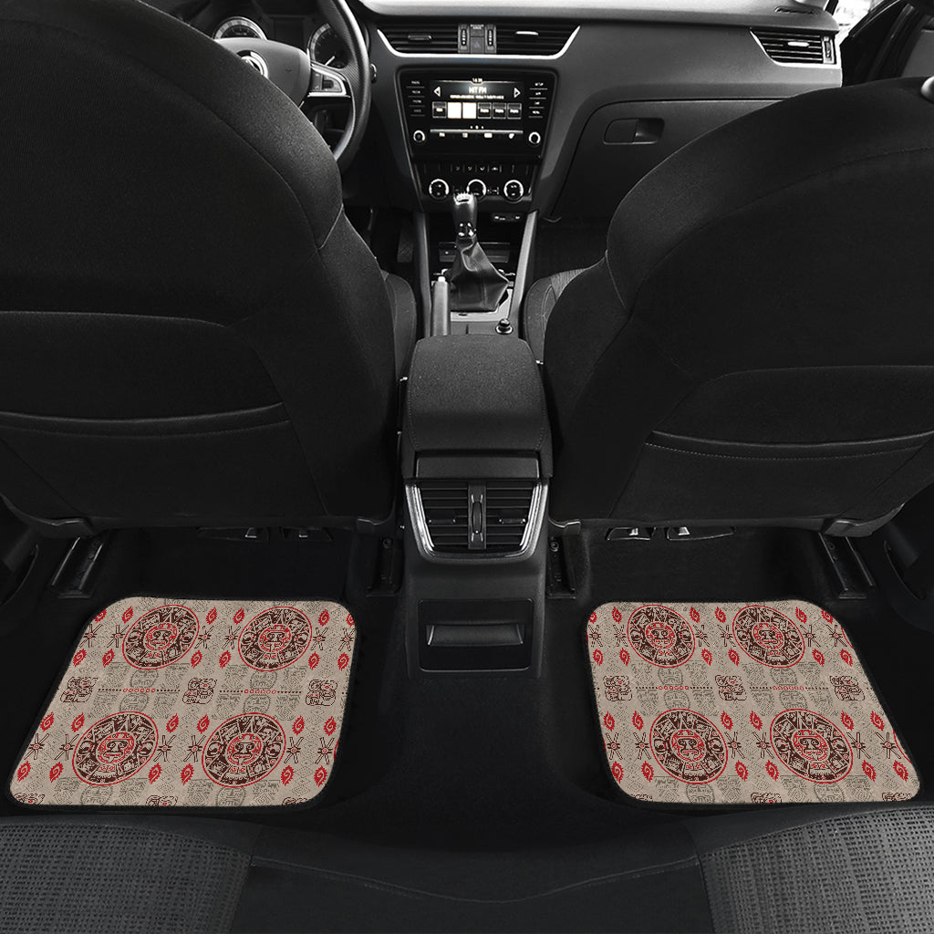 Calendar Aztec Print Pattern Car Floor Mats Front Back