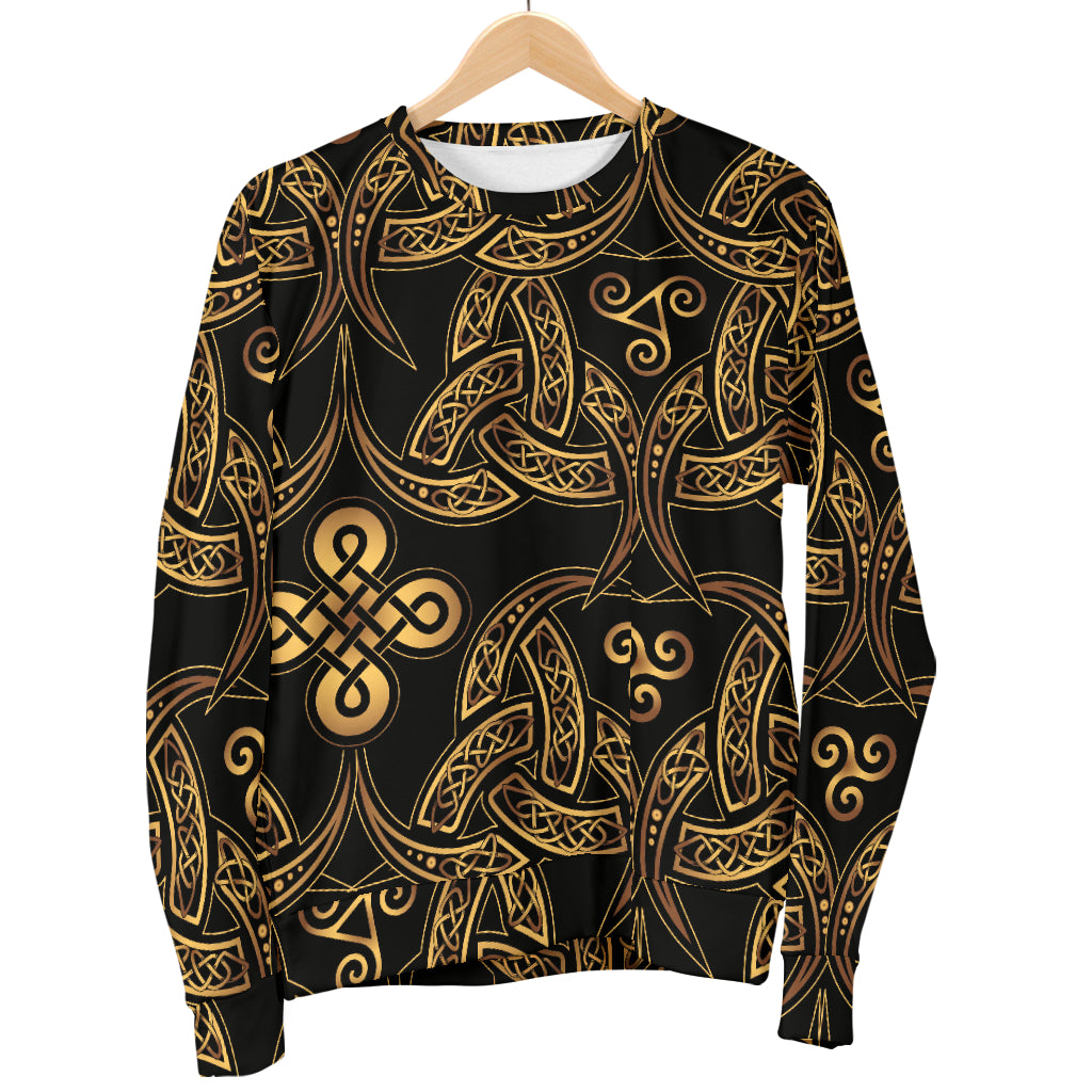 Celtic Knot Gold Design Men Long Sleeve Sweatshirt