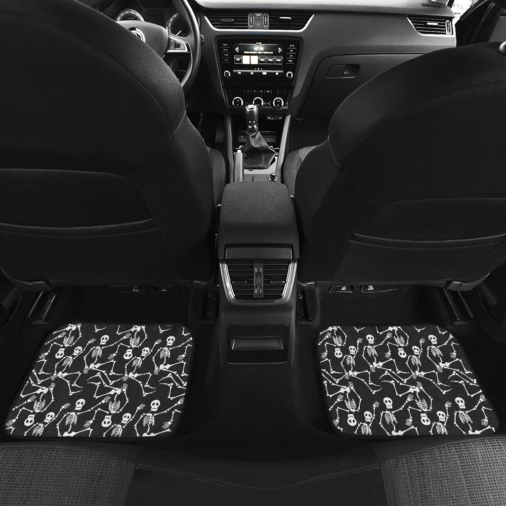 Skeleton Themed Print Car Floor Mats Front Back