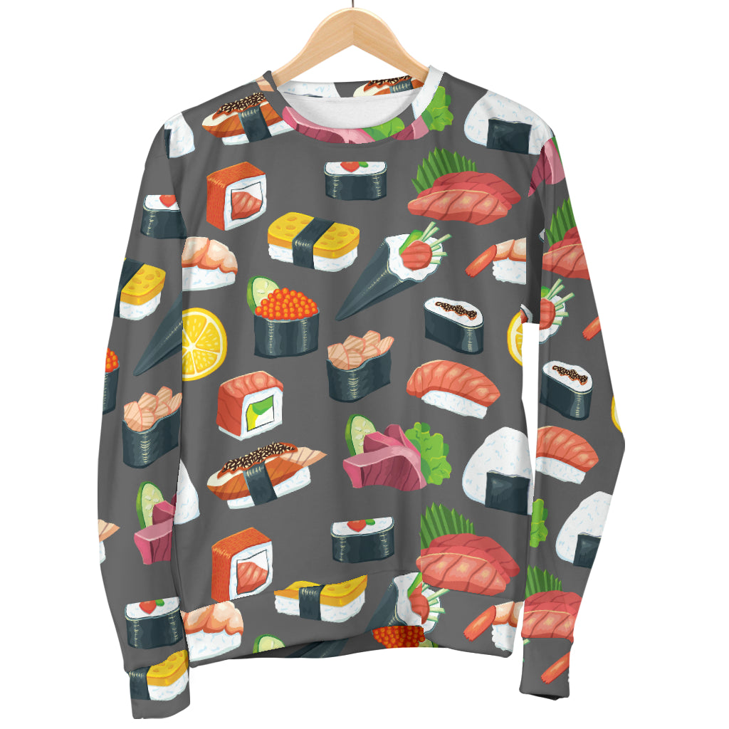Sushi Pattern Print Women Long Sleeve Sweatshirt