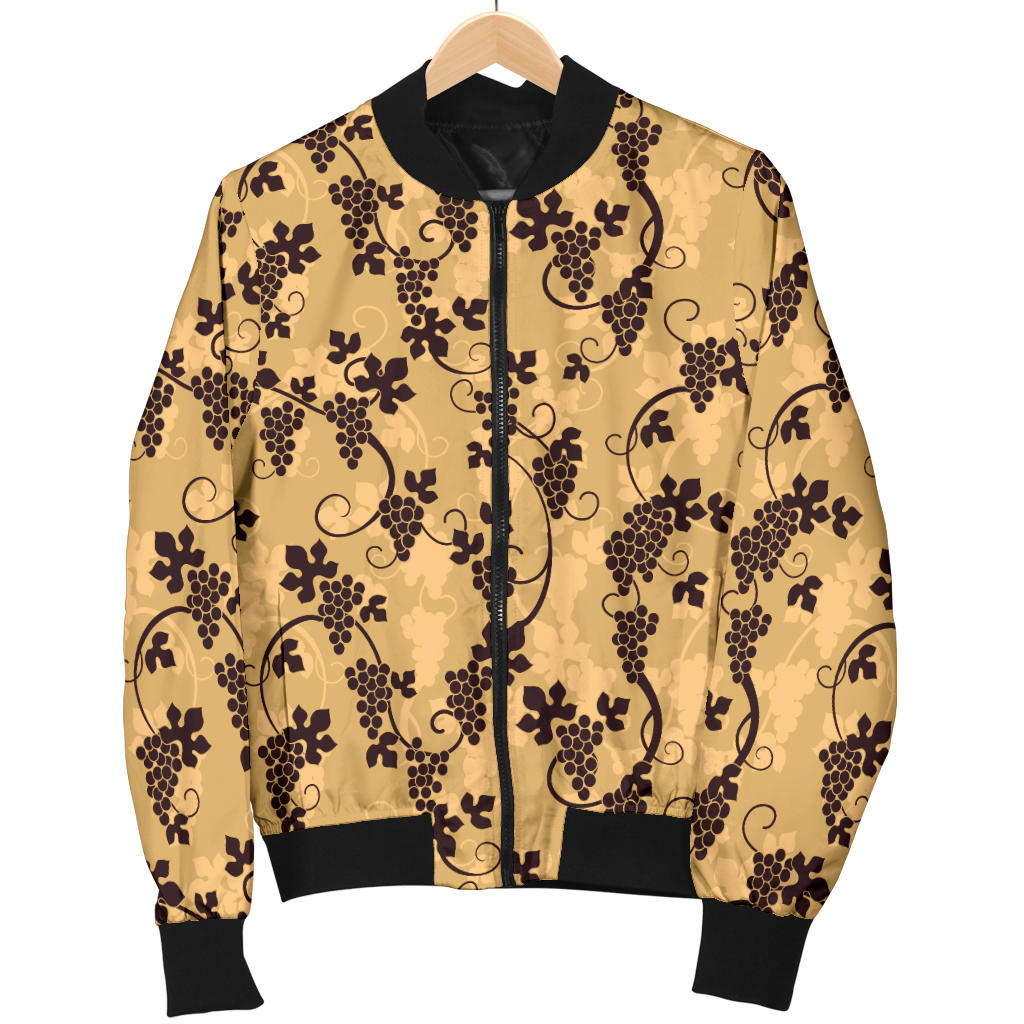 Wine Grape Design Print Men Bomber Jacket