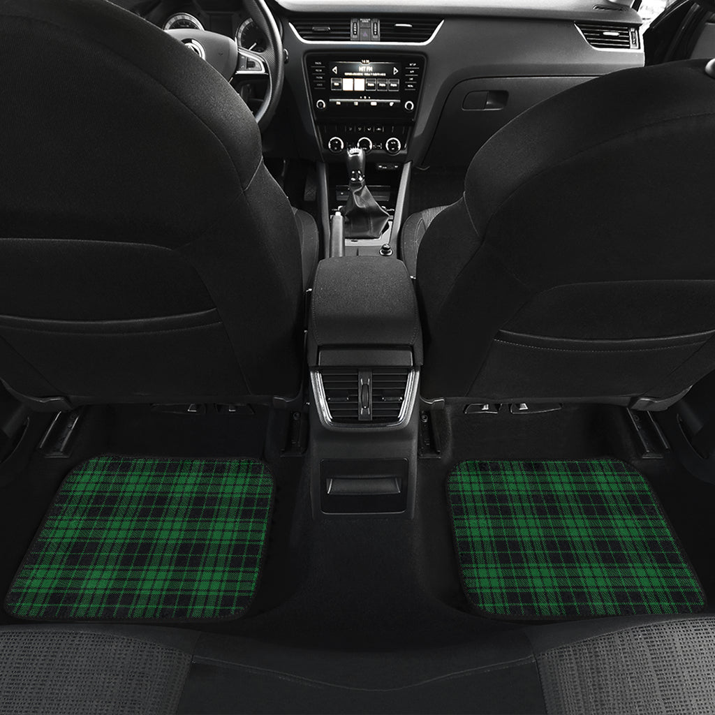 Green Tartan Plaid Pattern Car Floor Mats Front Back