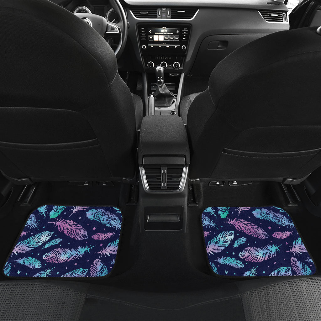 Feather Aztec Design Print Car Floor Mats Front Back