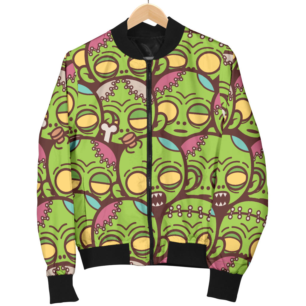 Zombie Head Design Pattern Print Men Bomber Jacket