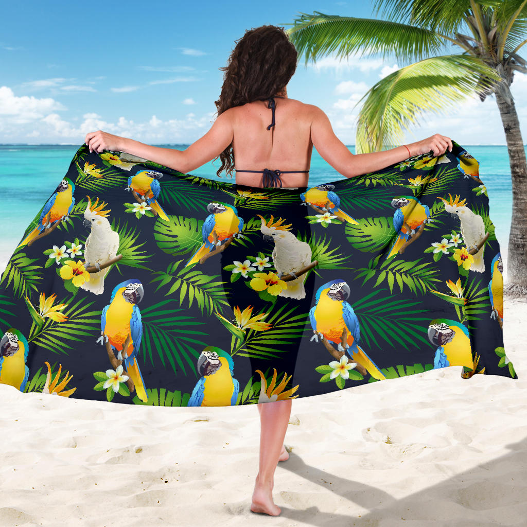 Parrot Pattern Print Design A03 Sarong Pareo Wrap