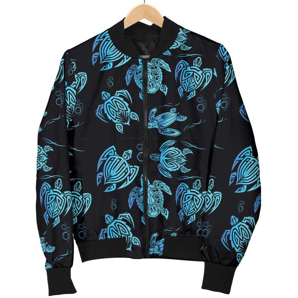 Tribal Turtle Polynesian Themed Design Men Bomber Jacket