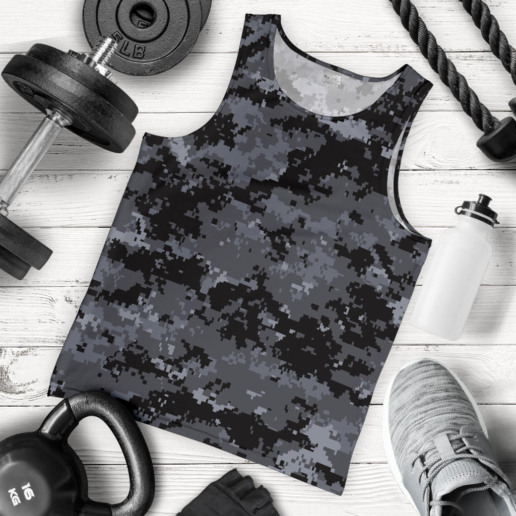 ACU Digital Black Camouflage Men Tank Top