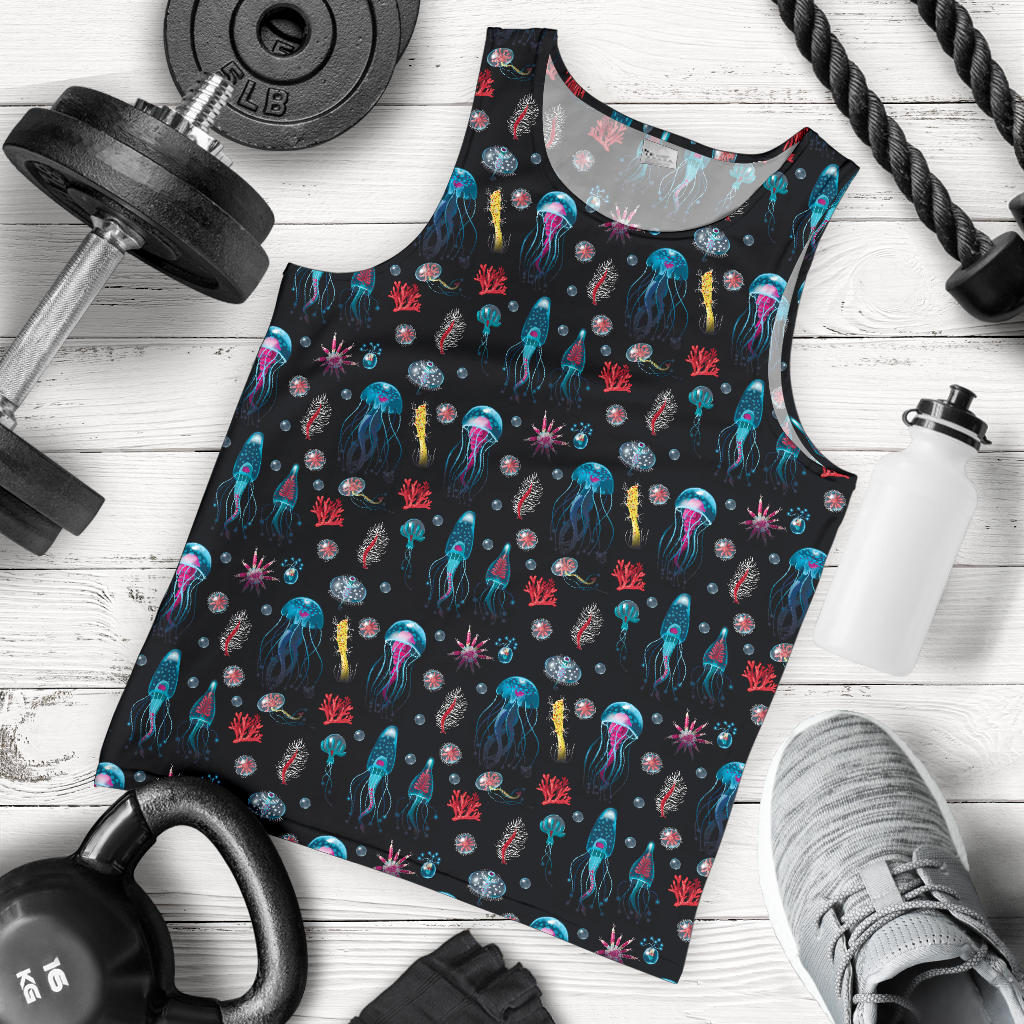 Jellyfish Underwater Print Men Tank Top