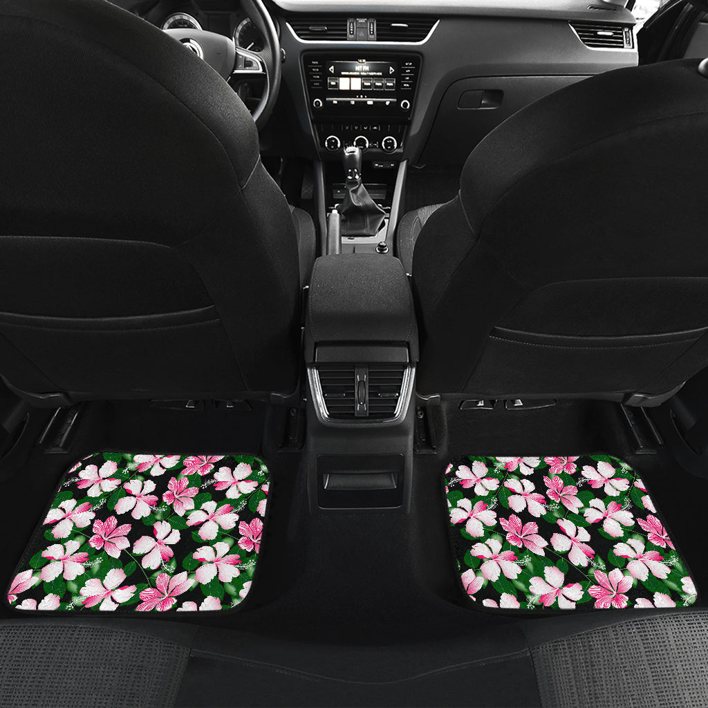 Hibiscus Pink Flower Hawaiian Print Car Floor Mats Front Back