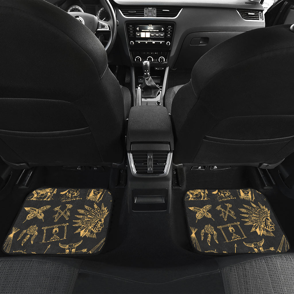 American indian Gold Style Car Floor Mats Front Back