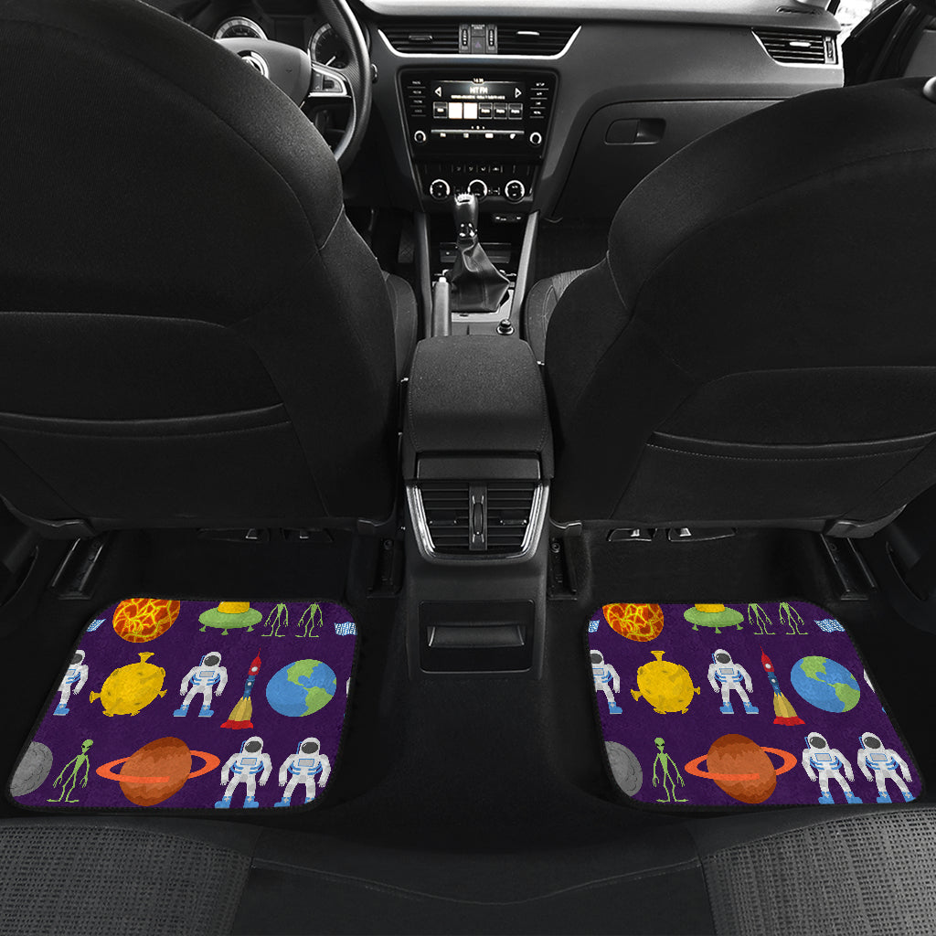 Alien Astronaut Planet Car Floor Mats Front Back