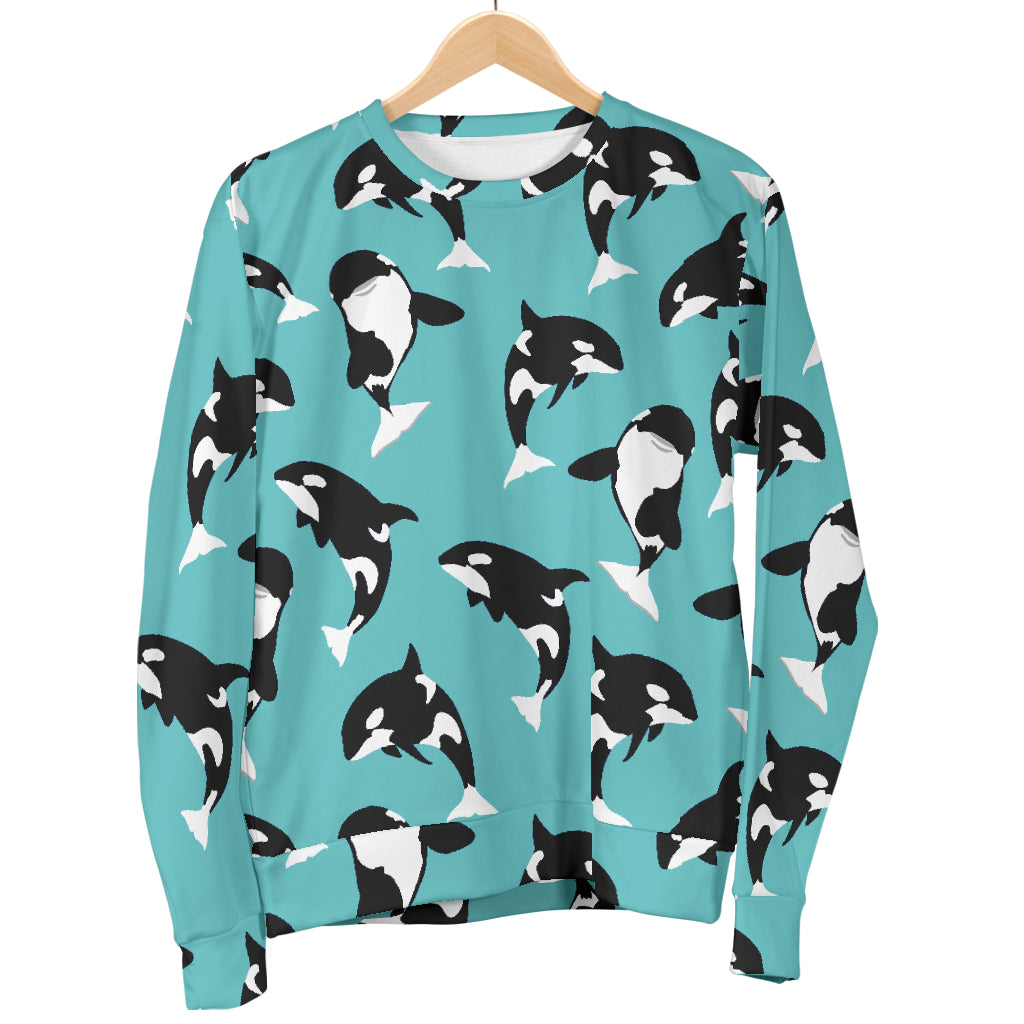 Whale Action Design Themed Print Women Long Sleeve Sweatshirt