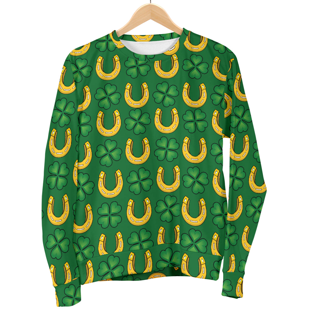 Shamrock Horseshoes Print Pattern Women Long Sleeve Sweatshirt
