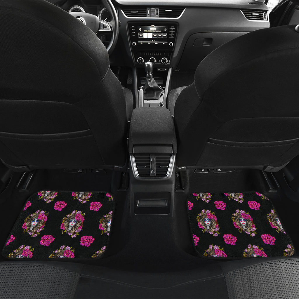 Day of the Dead Makeup Girl Car Floor Mats Front Back