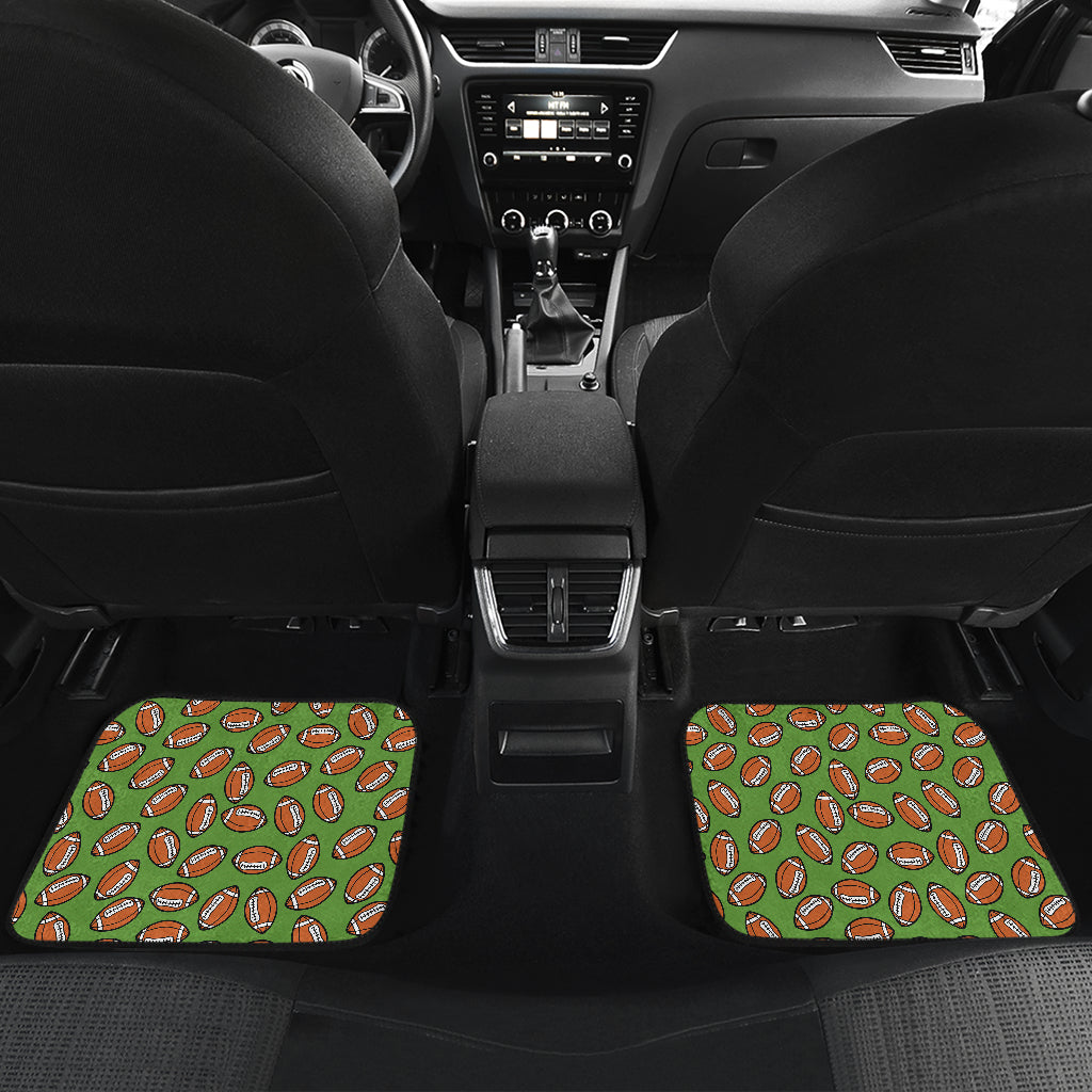 American Football on Green Design Car Floor Mats Front Back