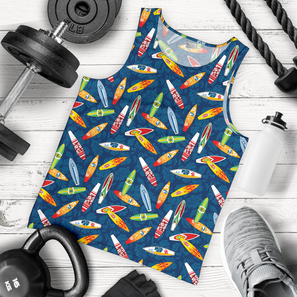 Surfboard Pattern Print Men Tank Top