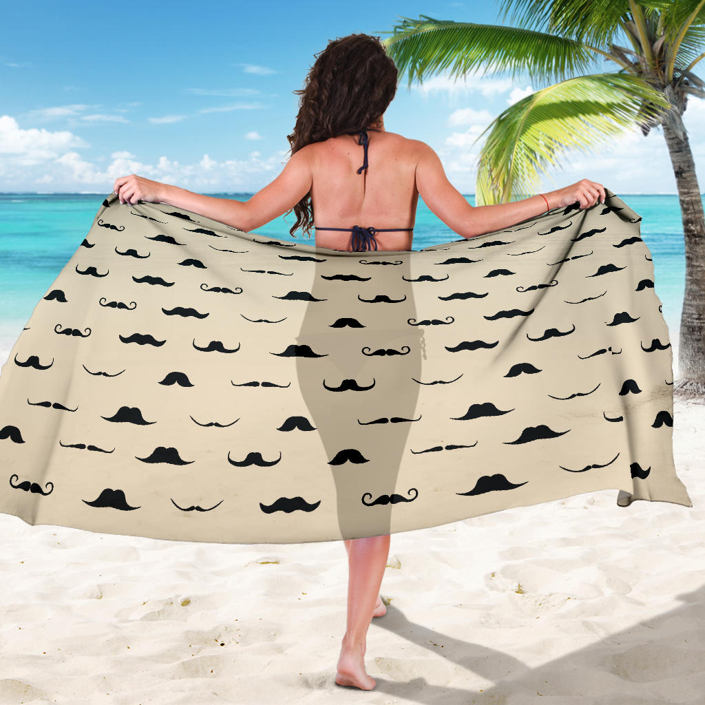 Mustache Pattern Print Design A03 Sarong Pareo Wrap