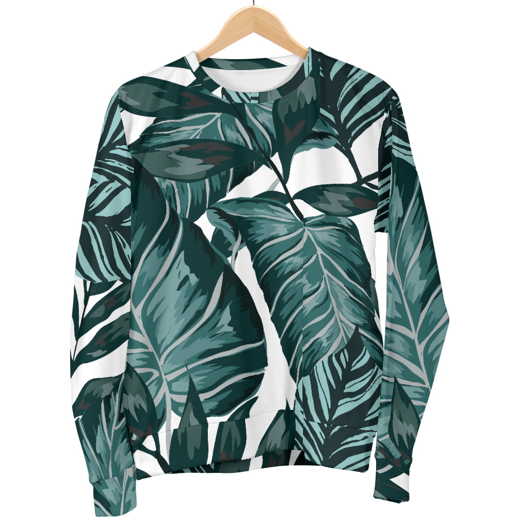 Tropical Palm Leaves Pattern Men Long Sleeve Sweatshirt