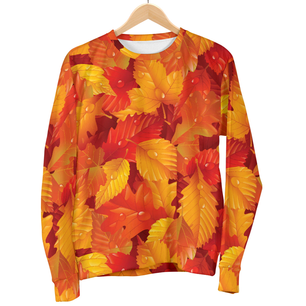 Elm Leave Autum Print Pattern Men Long Sleeve Sweatshirt