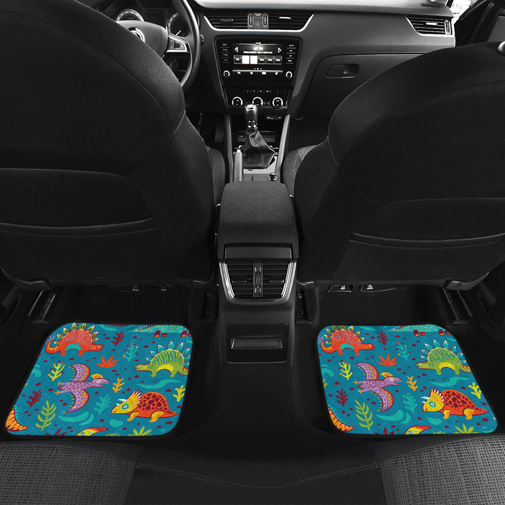 Dinosaur Cartoon Style Car Floor Mats Front Back