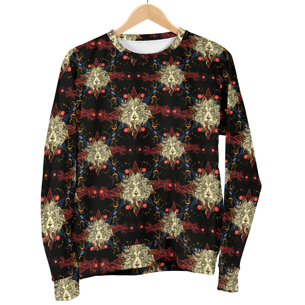 Zodiac Leo Pattern Design Print Men Long Sleeve Sweatshirt