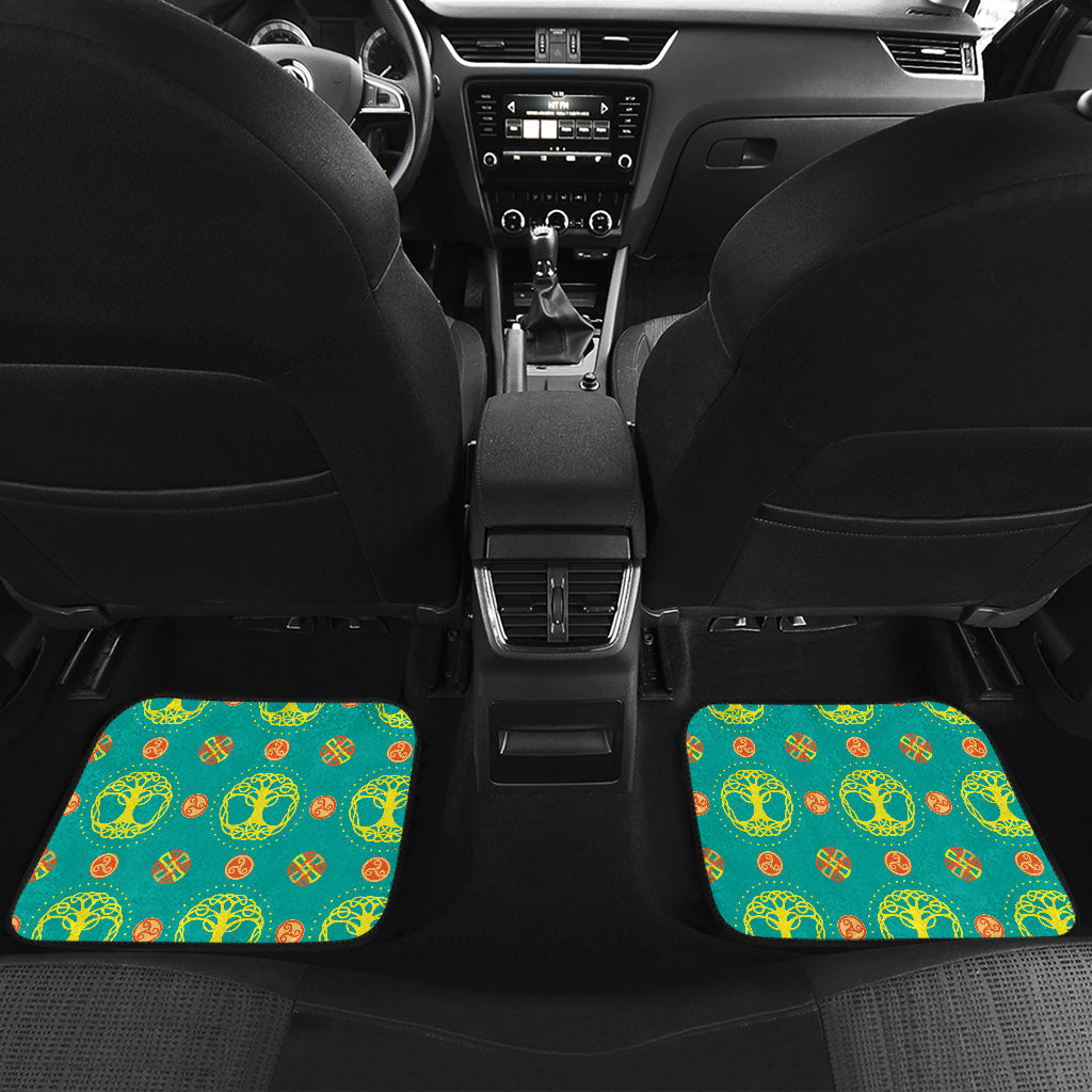 Celtic Tree of Life Print Pattern Car Floor Mats Front Back