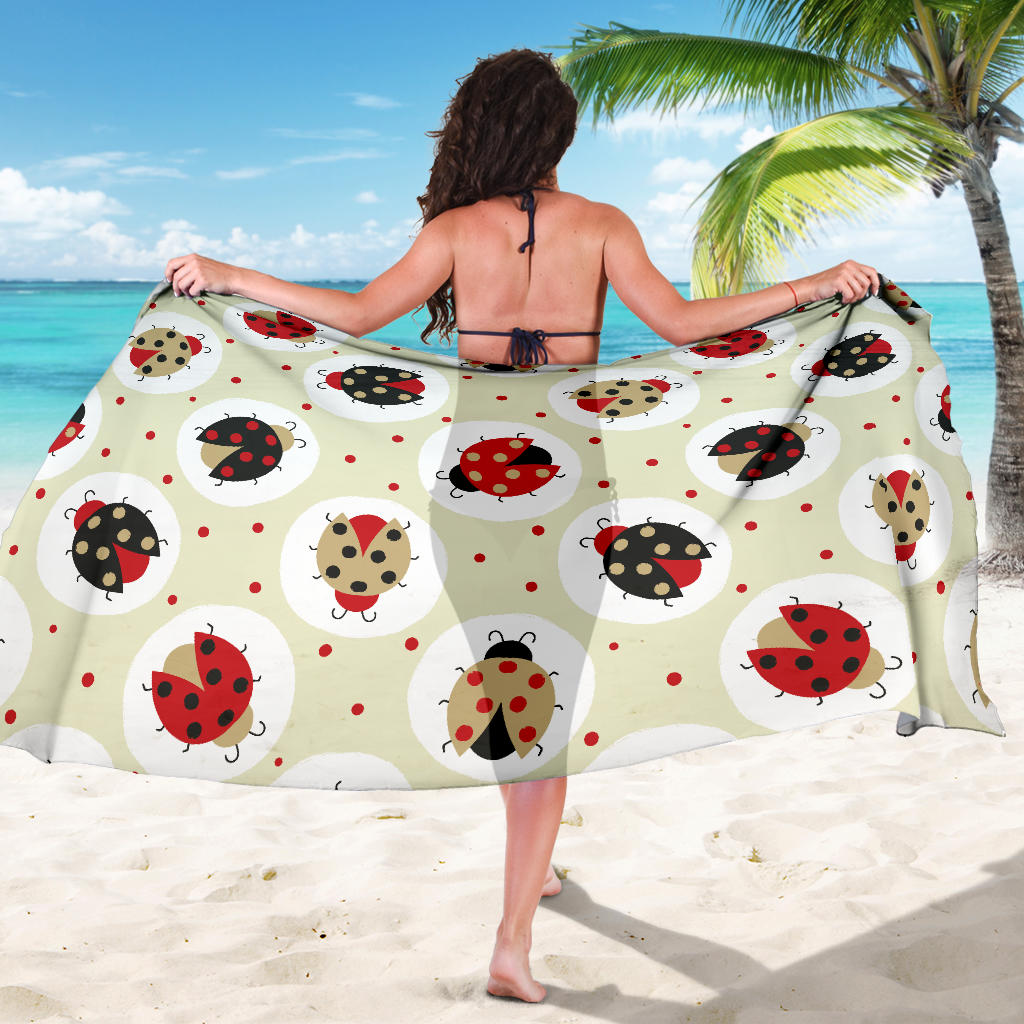 Ladybug Pattern Print Design 03 Sarong Pareo Wrap