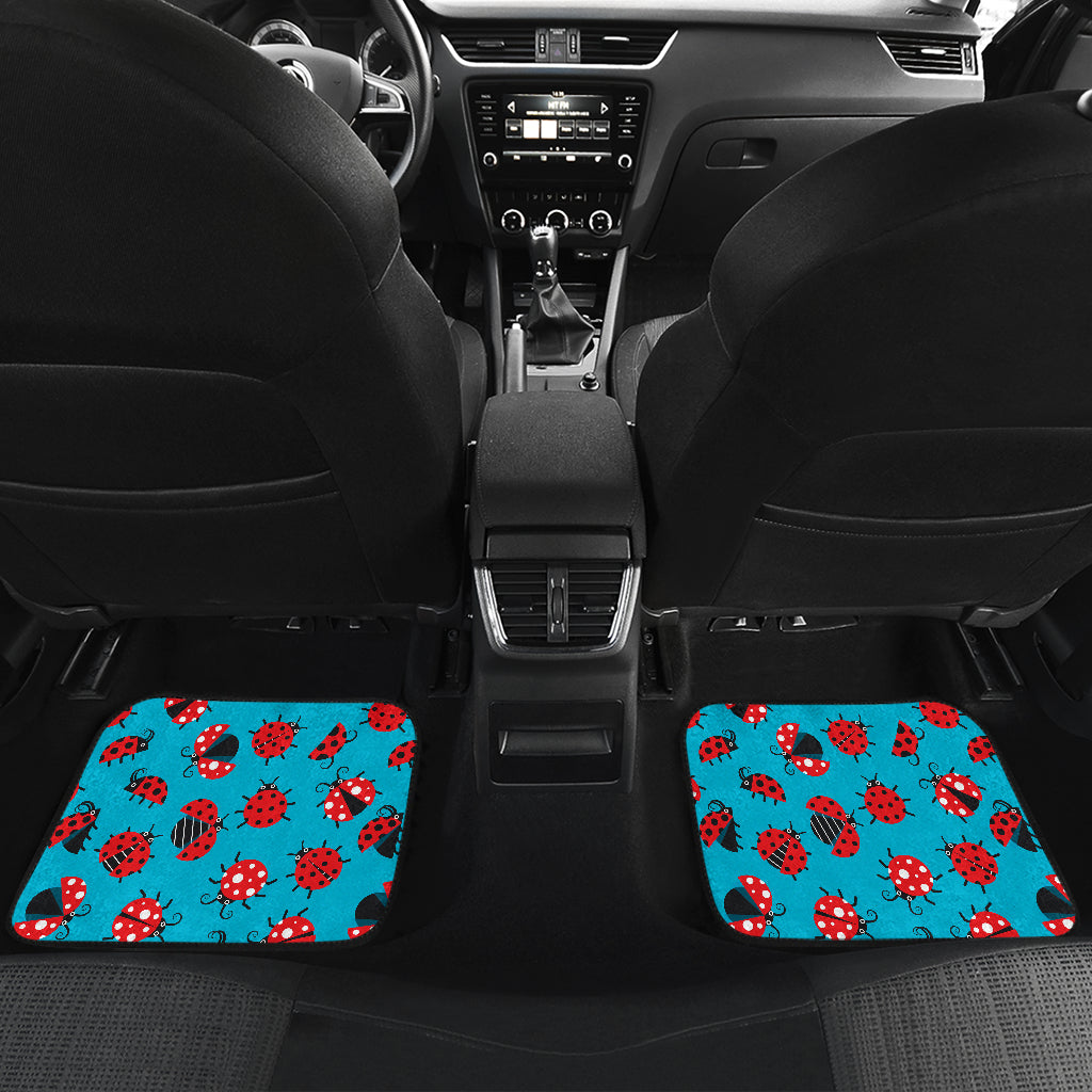 Ladybug Action Print Pattern Car Floor Mats Front Back