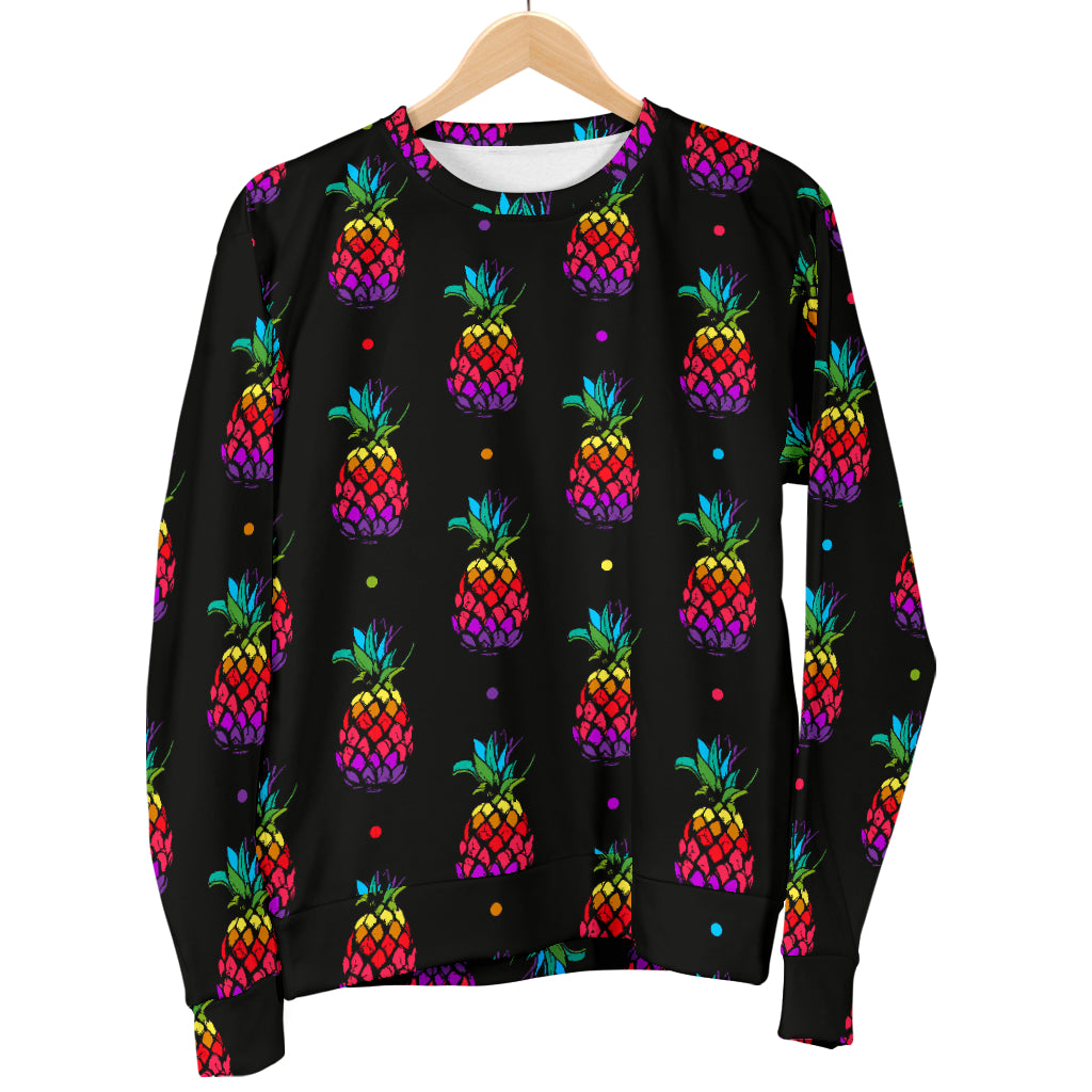 Pineapple Rainbow Dot Print Men Long Sleeve Sweatshirt