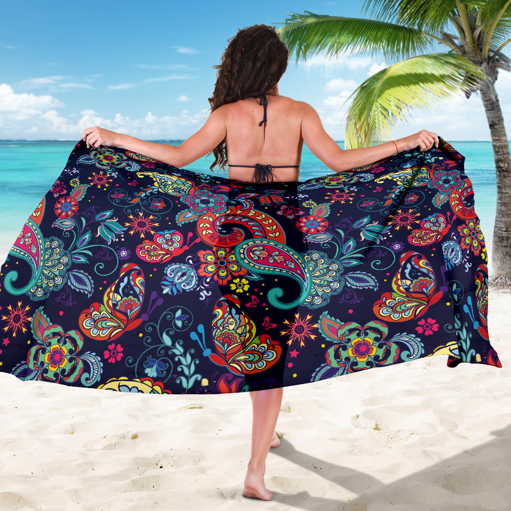 Paisley Boho Pattern Print Design A06 Sarong Pareo Wrap