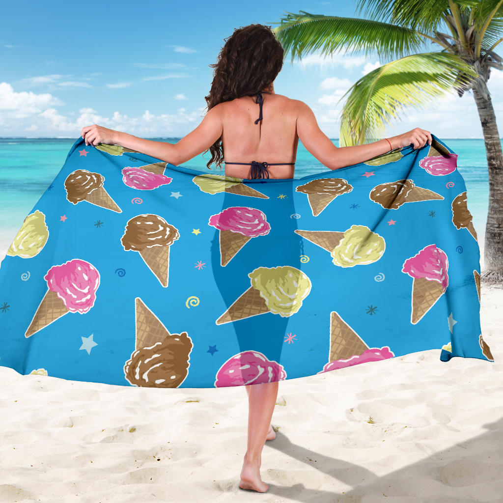Ice Cream Pattern Print Design 01 Sarong Pareo Wrap