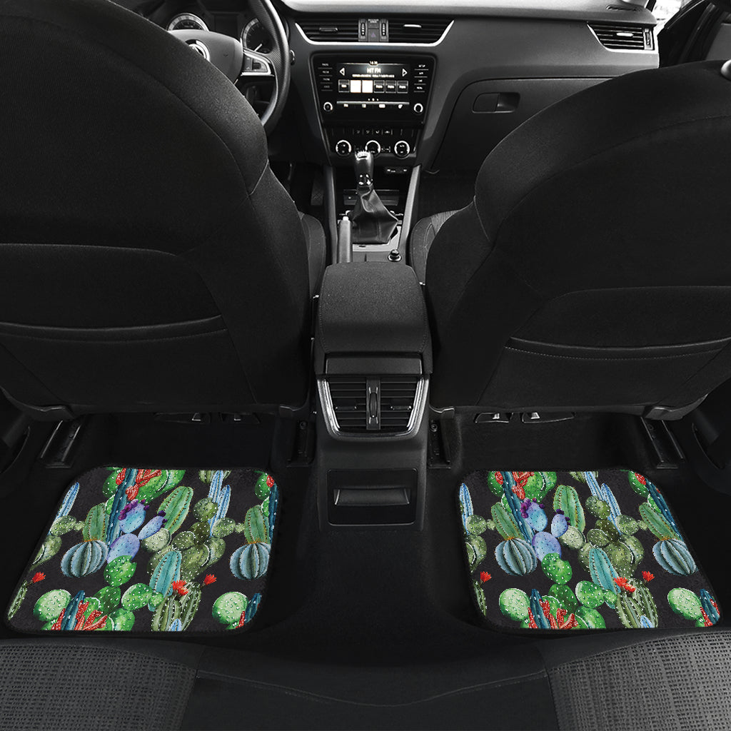 Cactus Watercolor Style Print Car Floor Mats Front Back