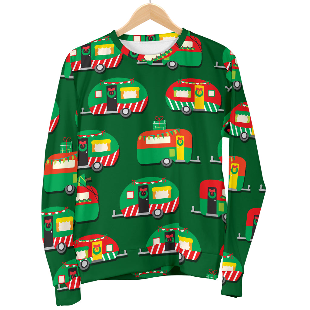 Camper Camping Christmas Themed Print Men Long Sleeve Sweatshirt