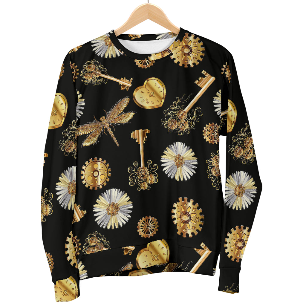 Steampunk Dragonfly Design Themed Print Women Long Sleeve Sweatshirt