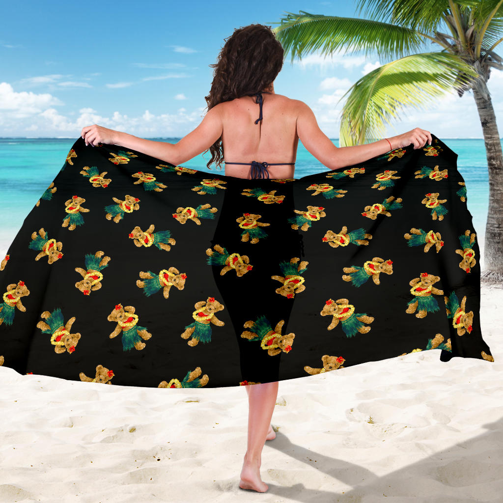 Hula Bear Pattern Print Design 06 Sarong Pareo Wrap